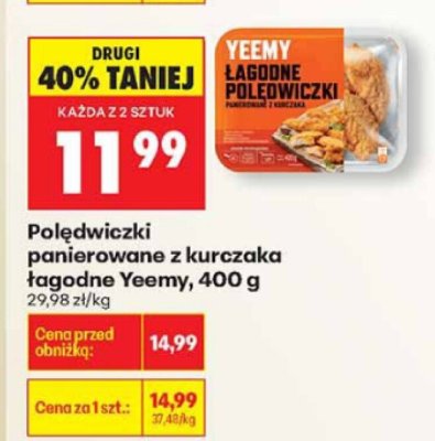 Polędwiczki panierowane z kurczaka łagodne 400 g promocja w Biedronka