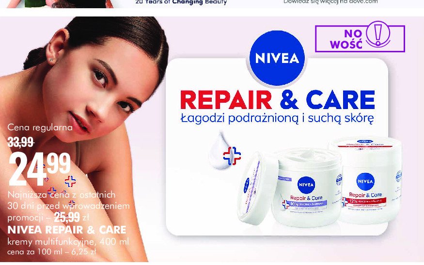 Krem dla skóry wrażliwej repair & care Nivea promocja