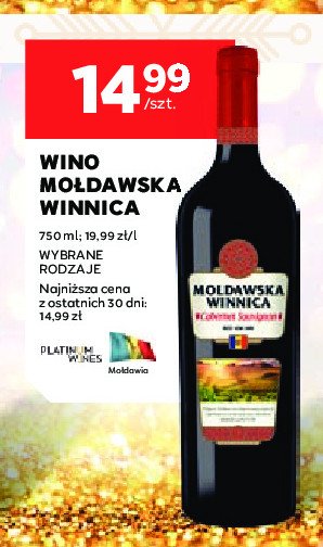 Wino MOŁDAWSKA WINNICA CABERNET SAUVIGNON promocja w Stokrotka