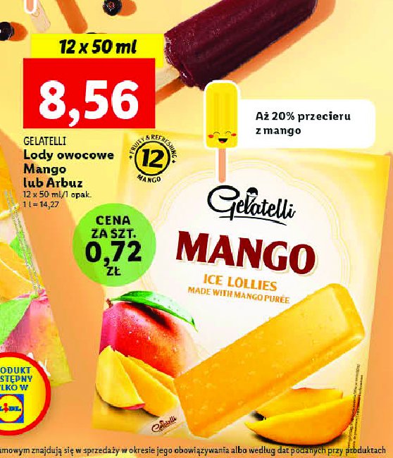 Lody mango Gelatelli promocja