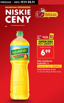 Olej rzepakowy 1l promocja w Biedronka