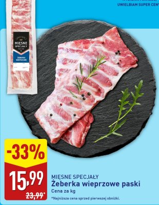 Żeberka wieprzowe paski MIĘSNE SPECJAŁY promocja w Aldi