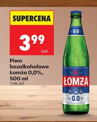 Piwo bezalkoholowe Łomża 0,0% 500 ml promocja w Biedronka