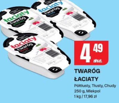 Twaróg łaciaty półtłusty, tłusty, chudy Mlekpol promocja w Chorten