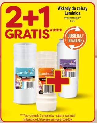 Wkłady do zniczy 2+1 GRATIS promocja w POLOmarket
