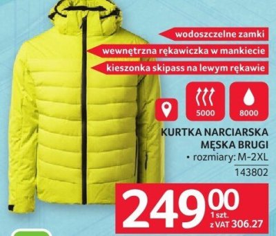 Kurtka narciarska męska Bruggi rozmiary M-2XL promocja w Selgros