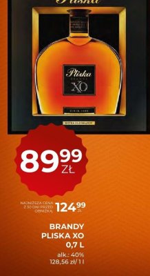 Brandy Pliska XO 0,7L promocja w Duży Ben