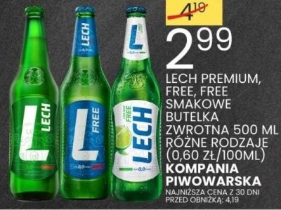 Piwo Lech Premium, Free, Free Smakowe butelka 0,5 l/puszka 500 ml różne rodzaje (0,60 zł/100ml) Kompania Piwowarska promocja w Wafelek
