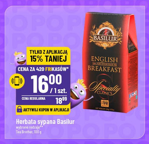 Herbata english breakfast Basilur promocja