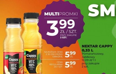 Nektar Cappy Vit C 100% 0,33 L promocja w Duży Ben