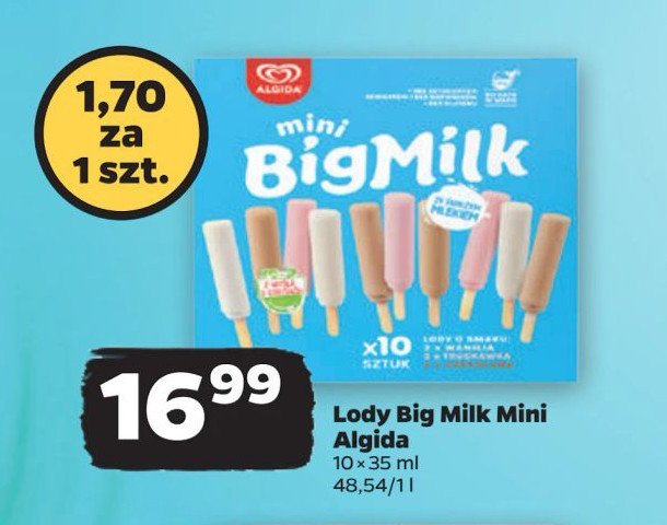 Lody mini Algida big milk promocja