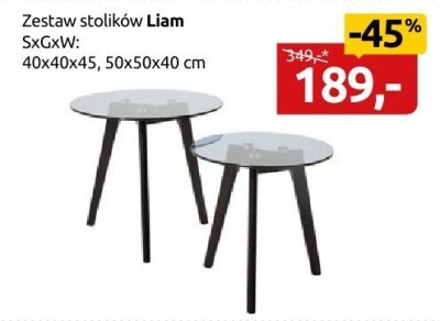 Zestaw stolików Liam promocja w Black Red White