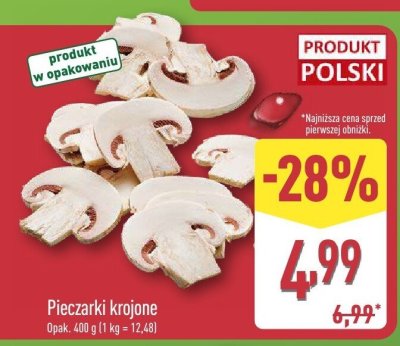 Pieczarki krojone 400 g promocja w Aldi
