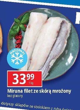 Miruna filet ze skórą mrożony promocja