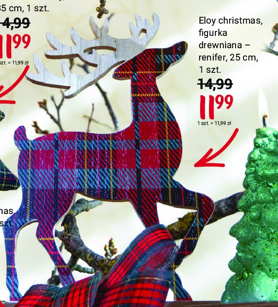 Figurka drewniana renifer Eloy christmas promocja