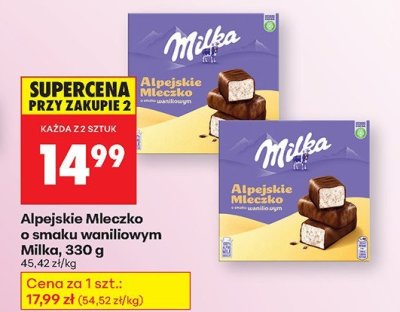 Alpejskie Mleczko o smaku waniliowym  promocja w Biedronka