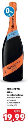 Wino bezalkoholowe musujące białe wytrawne MIONETTO promocja w Kaufland