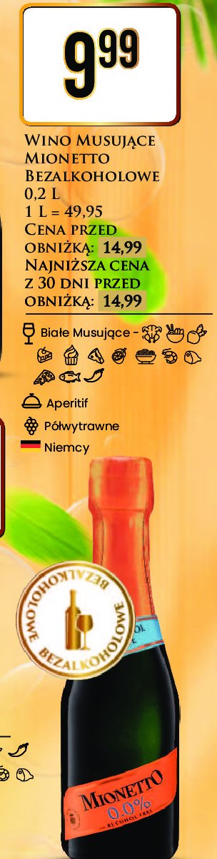 Wino MIONETTO 0.0% promocja w Dino
