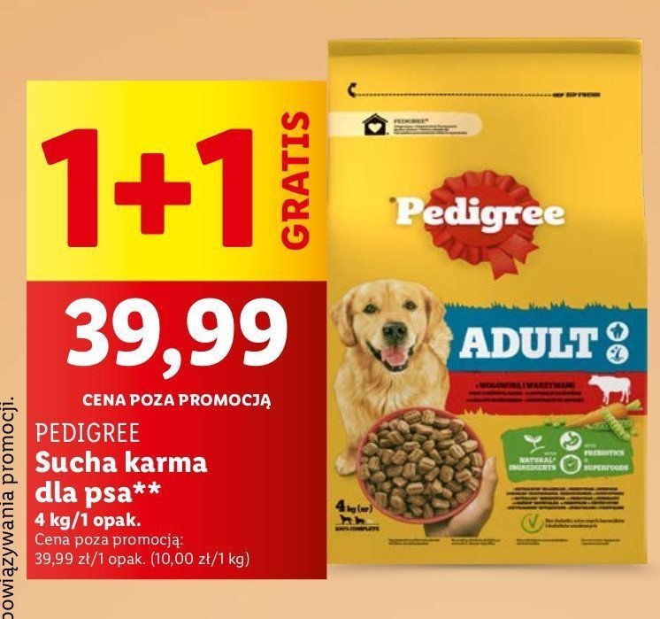 Karma dla psa wołowina z warzywami Pedigree promocja w Lidl