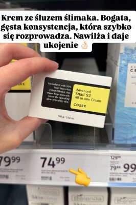 Krem ze śluzem ślimaka Advanced Snail 92 All in one  promocja w Rossmann