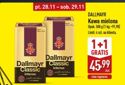Kawa mielona Dallmayr 1+1 gratis promocja w Aldi