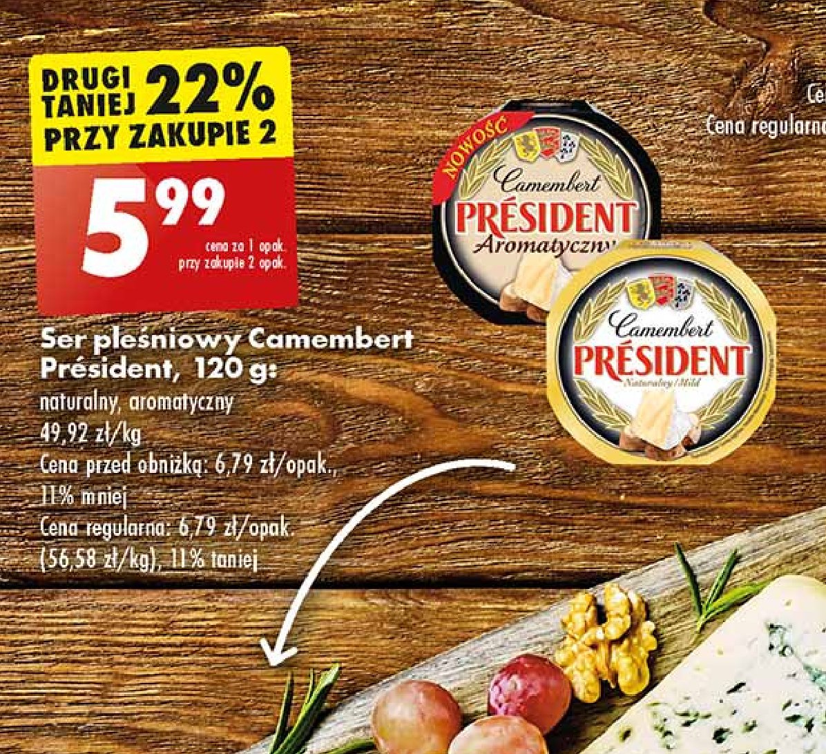 Ser camembert aromatyczny President promocja