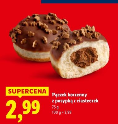 Pączek korzenny z posypką z ciasteczek promocja w Lidl