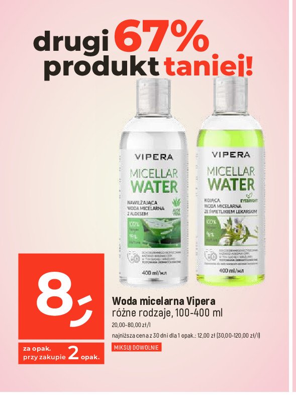 Woda micelarna ze świetlikiem lekarskim VIPERA promocja