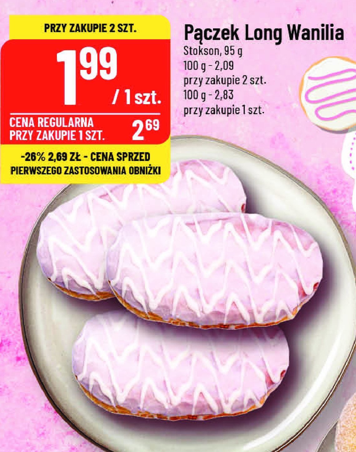 Pączek long wanilia Stokson promocja w POLOmarket