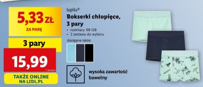 Bokserki chłopięce 98-128 cm Lupilu promocja