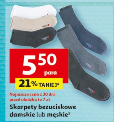 Skarpety bezuciskowe damskie lub męskie promocja w Auchan