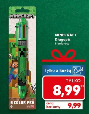 MINECRAFT Długopis 6 kolorów promocja w Kaufland