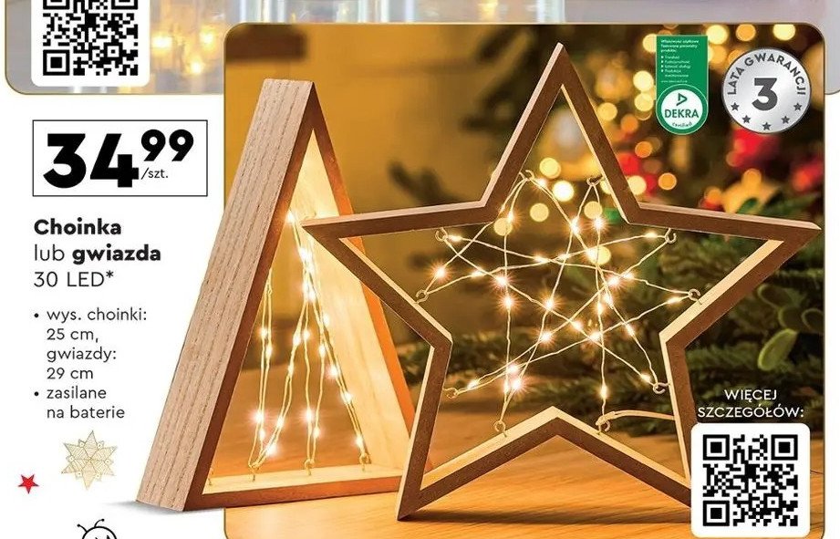 Gwiazda 30 led 29 cm promocja w Biedronka