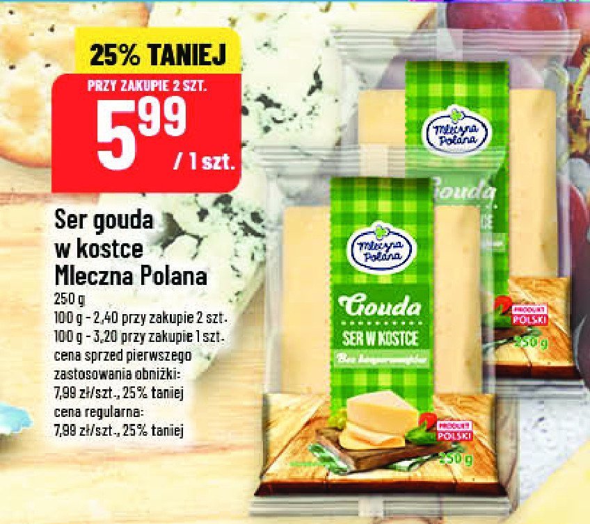 Ser gouda kostka Mleczna polana promocja