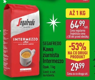 Kawa ziarnista Intermezzo SEGAFREDO promocja w Aldi