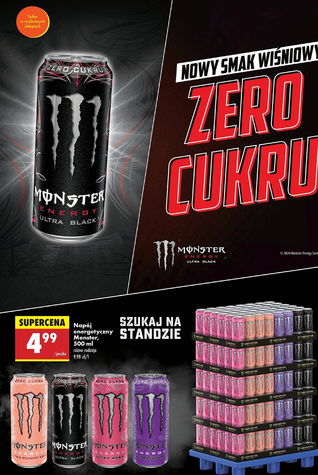 Napój energetyczny Monster energy ultra violet promocja w Biedronka