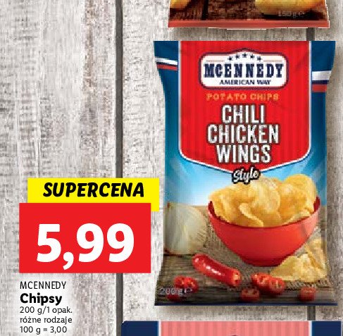 Chipsy chili chicken wings Mcennedy promocja