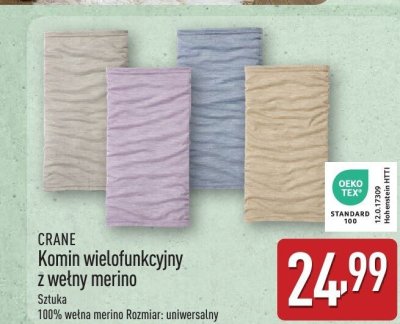 Komin wielofunkcyjny z wełny merino promocja w Aldi
