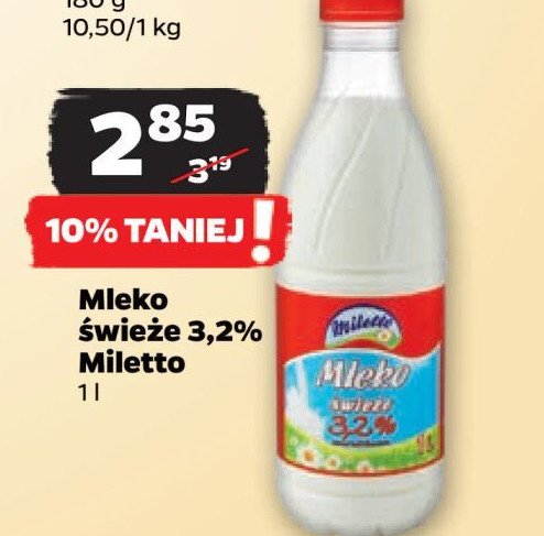 Mleko 3.2% Miletto promocja