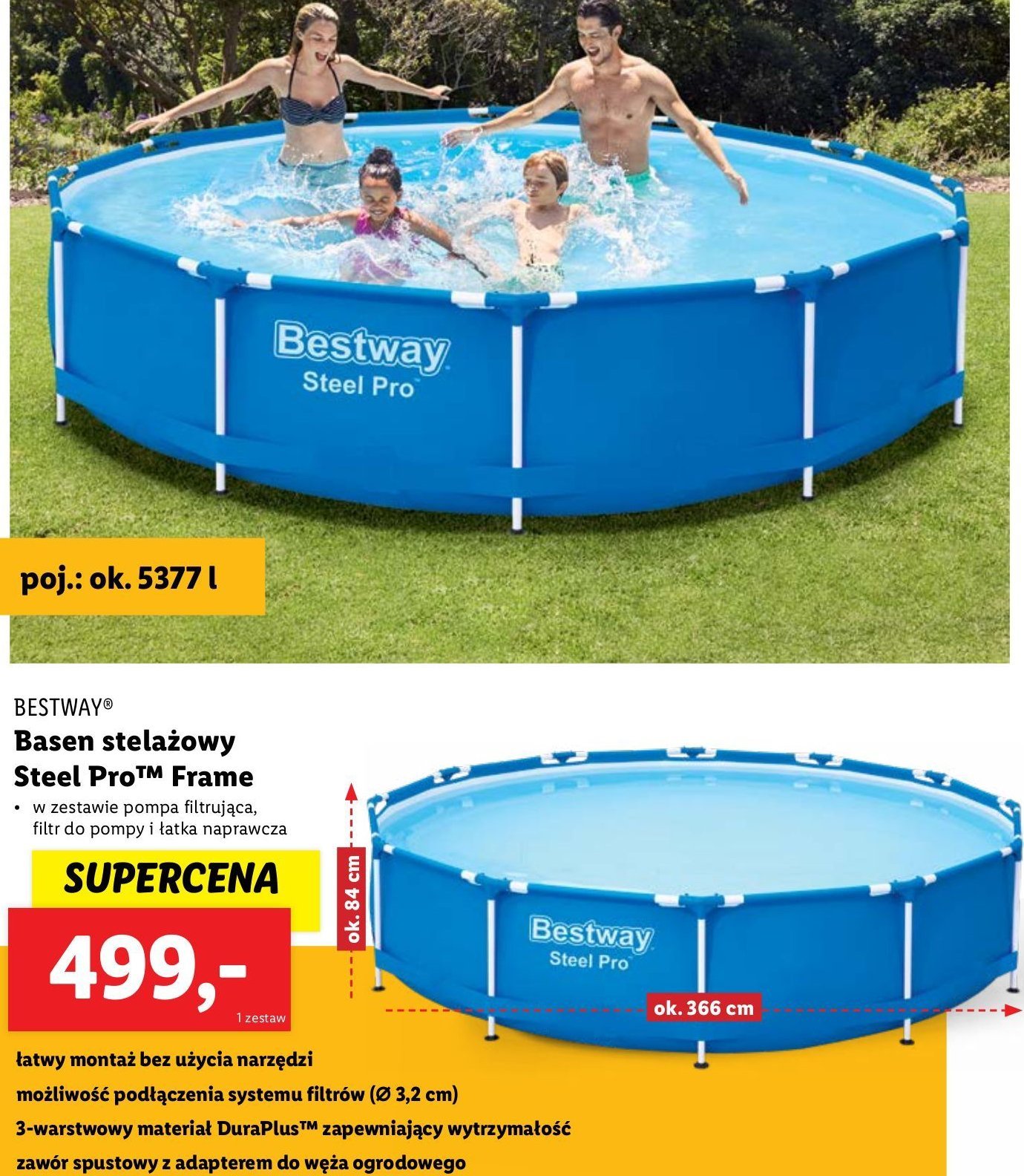 Basen na stelażu 366 x 81 cm Bestway promocja