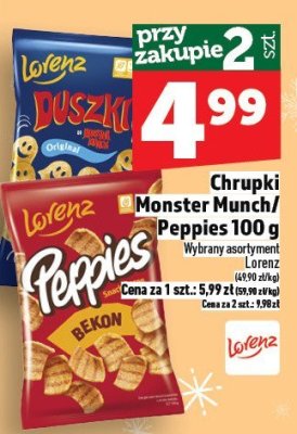 Chrupki Monster Munch / Poppies Lorenz 100g promocja w TOPAZ