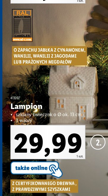 Lampion o zapachu jab艂ka z cynamonem LIVARNO HOME promocja