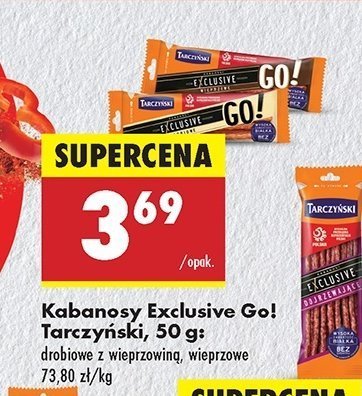 Kabanos drobiowy Tarczyński exclusive go! promocja