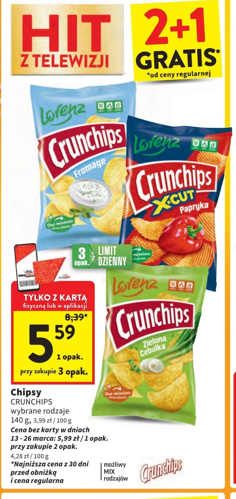 Chipsy zielona cebulka Crunchips Crunchips lorenz promocja