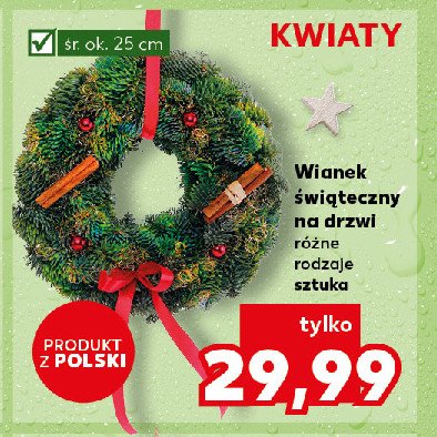 Wianek świąteczny na drzwi 25 cm promocja