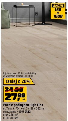 Panele podłogowe Dąb Elba promocja w OBI