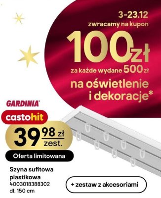 Szyna sufitowa plastikowa Gardinia promocja w Castorama
