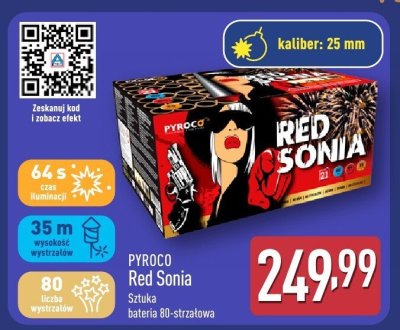 Fajerwerki PYROCO Red Sonia Sztuka bateria 80-strzałowa promocja w Aldi