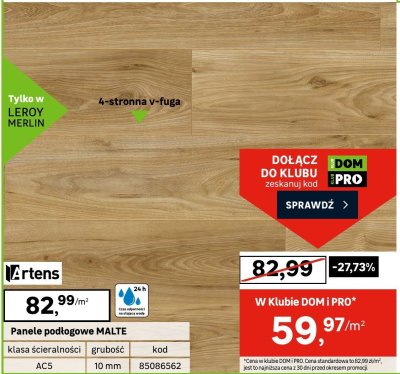 Panele podłogowe MALTE promocja w Leroy Merlin