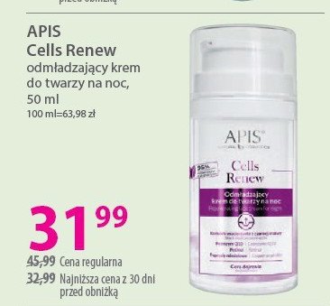 Krem do twarzy na noc Apis cells renew promocja w Hebe